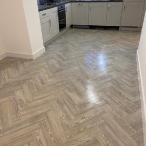Amtico LVT laid Herringbone at Linden Homes Thornbury