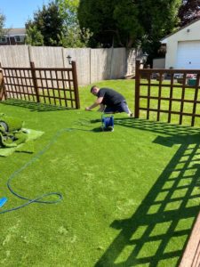Artificial grass supplied by Phoenix Flooring Limited in Stoke Lodge, Bristol