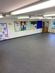 Toptex Vinyl Flooring colour Patio 960D supplied and fitted at Little Stars Pre-School in St Helen’s C of E Primary School, Alveston Bristol.