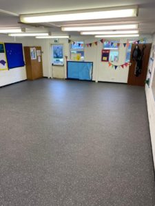 Toptex Vinyl Flooring colour Patio 960D supplied and fitted at Little Stars Pre-School in St Helen’s C of E Primary School, Alveston Bristol.