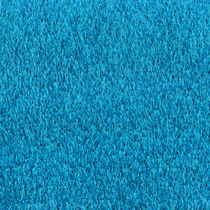 Coloured blue artificial grass