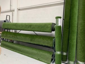 Roll stock artificial grass at our Thornbury, Bristol Showroom