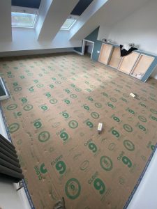 Loomi colour carpet by Lifestyle Floors supplied and fitted in an Attic Bedroom in Berkeley, South Gloucestershire